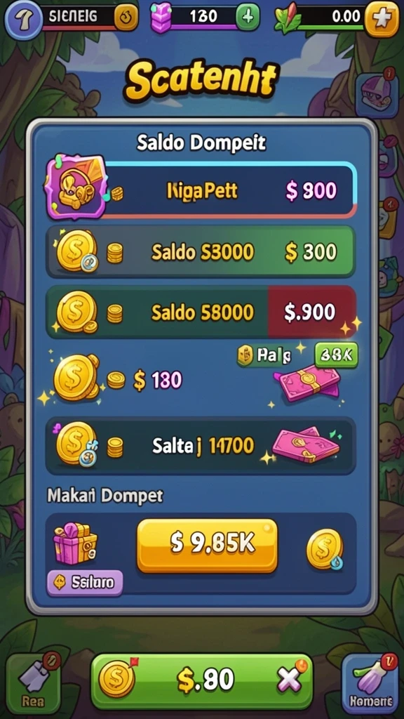 Screenshot menunjukkan fitur bonus yang menarik.