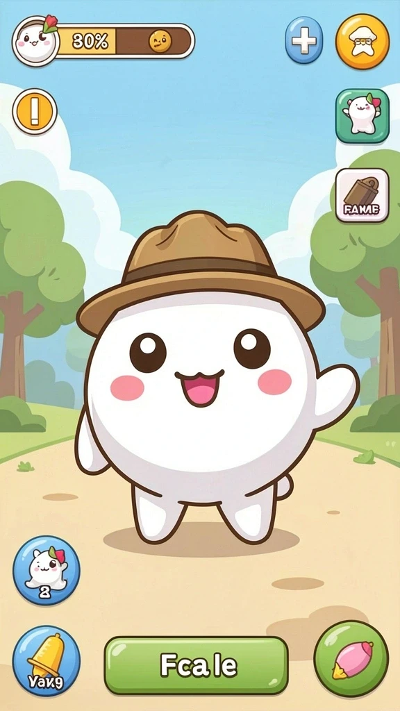 Screenshot yang menunjukkan level awal yang mudah.