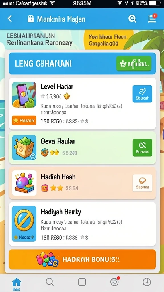 Menu pemain dan strategi yang mudah diakses.