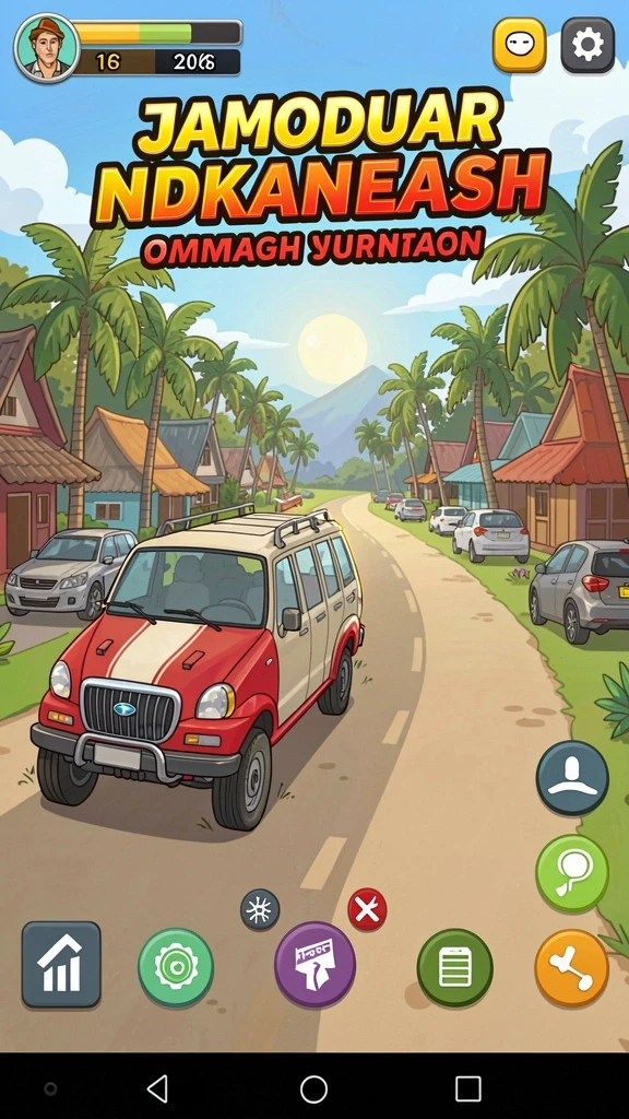 Screenshot menunjukkan karakter utama dengan senjata unik.