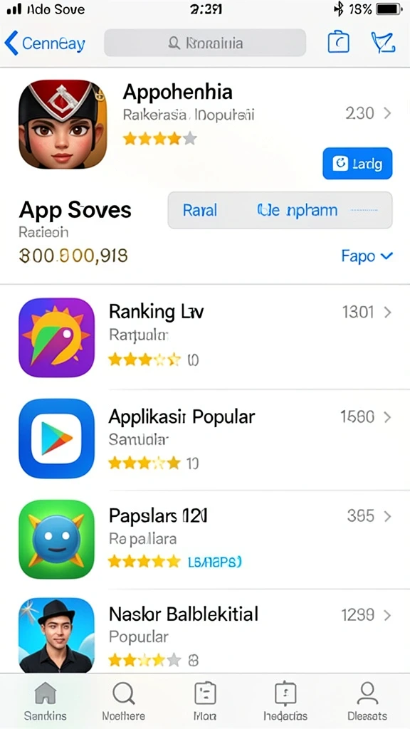 Leaderboard yang menampilkan pemain terbaik.