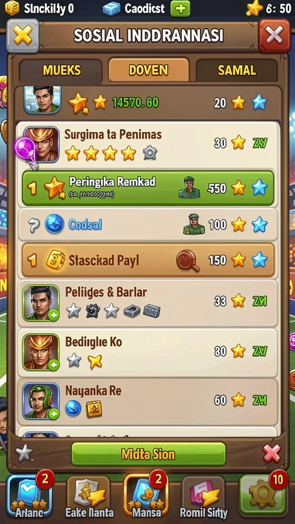 Karakter unik yang dapat diupgrade.