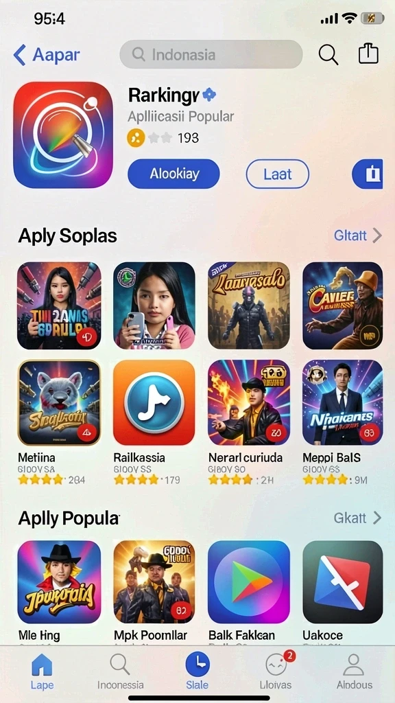 Papan skor yang menunjukkan peringkat pemain secara real-time.