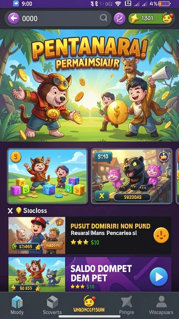Tampilan awal aplikasi NONA88 yang mengesankan.