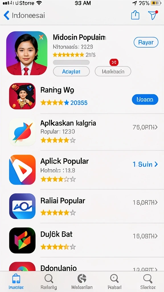 Menu karakter yang beragam dan mudah dipilih.