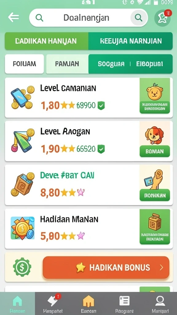 Berbagai level menarik dengan tantangan seru.